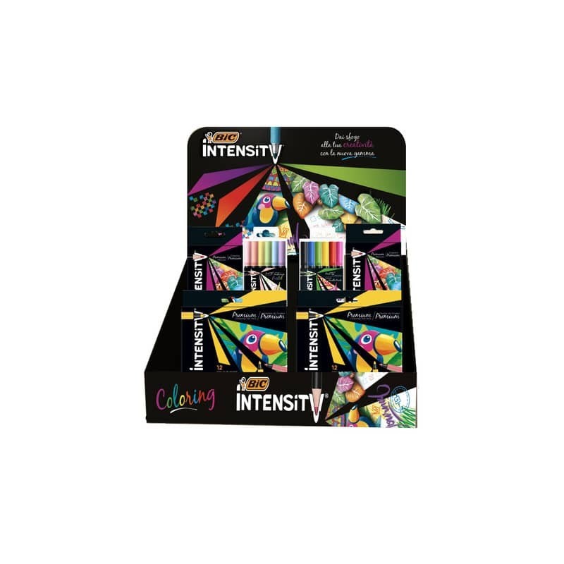 Espositore 40 articoli Bic Intensity Coloring - colori assortiti - 507447