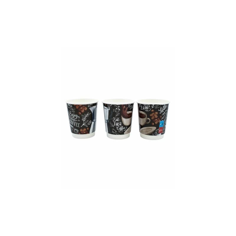 Bicchiere in cartoncino a doppia camera Le Nappage per bevande calde con scritta conf. 25 pz 18 cl - 61182