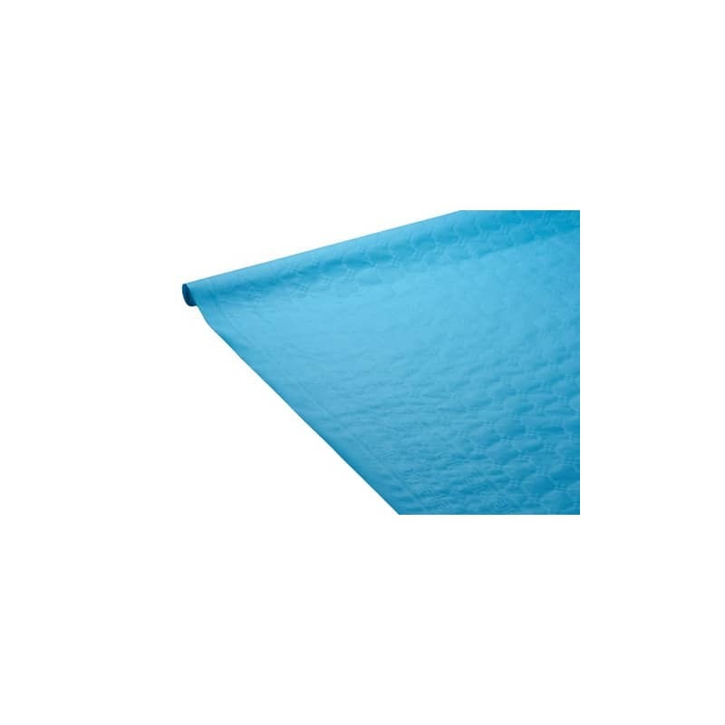 Tovaglia a rotolo Le Nappage 1,18x25 m in carta damascata turchese 9101