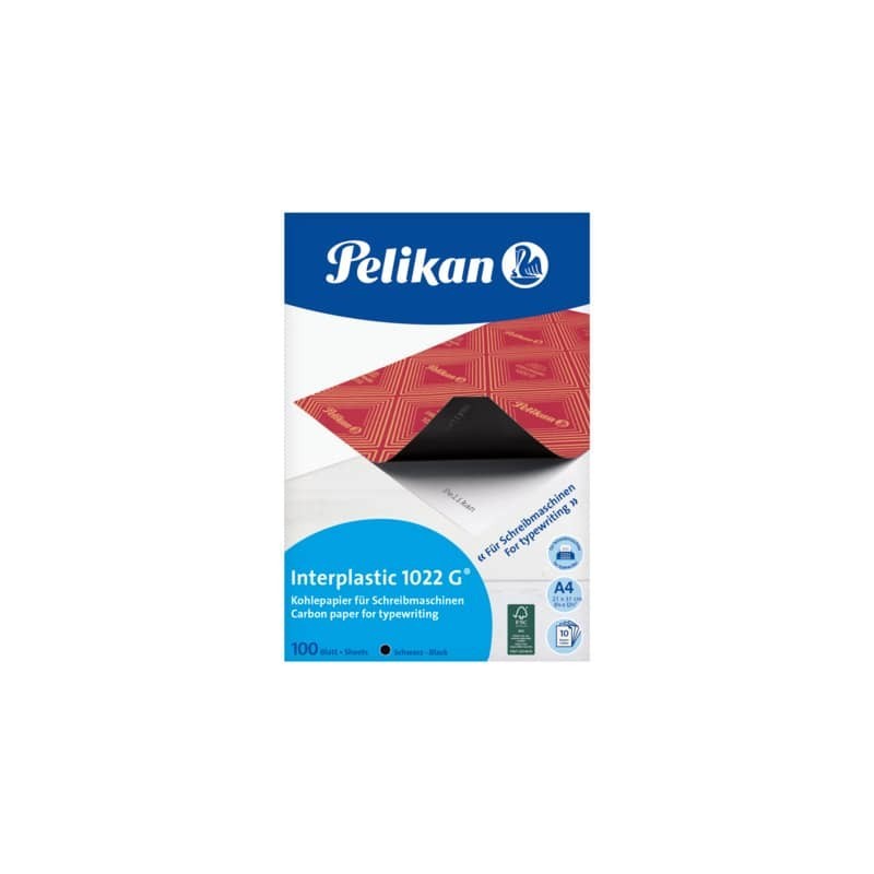 Carta Carbone Pelikan Interplastic 1022G nero A4 - confezione 100 fogli - 404400