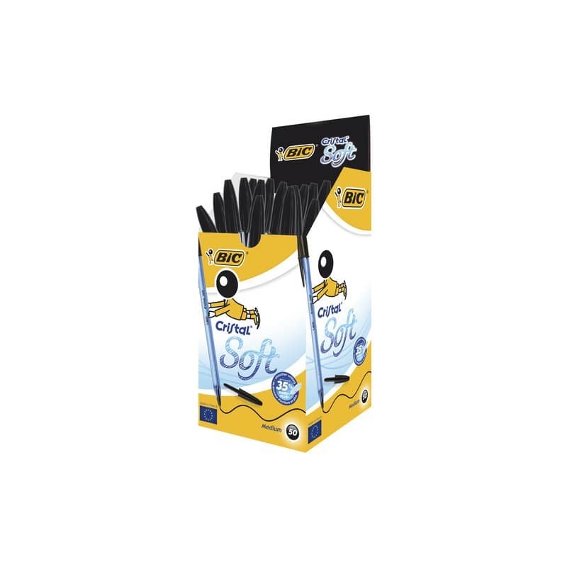 Penna a sfera BIC Cristal Soft M 1,2 mm nero 951433 (Conf.50)