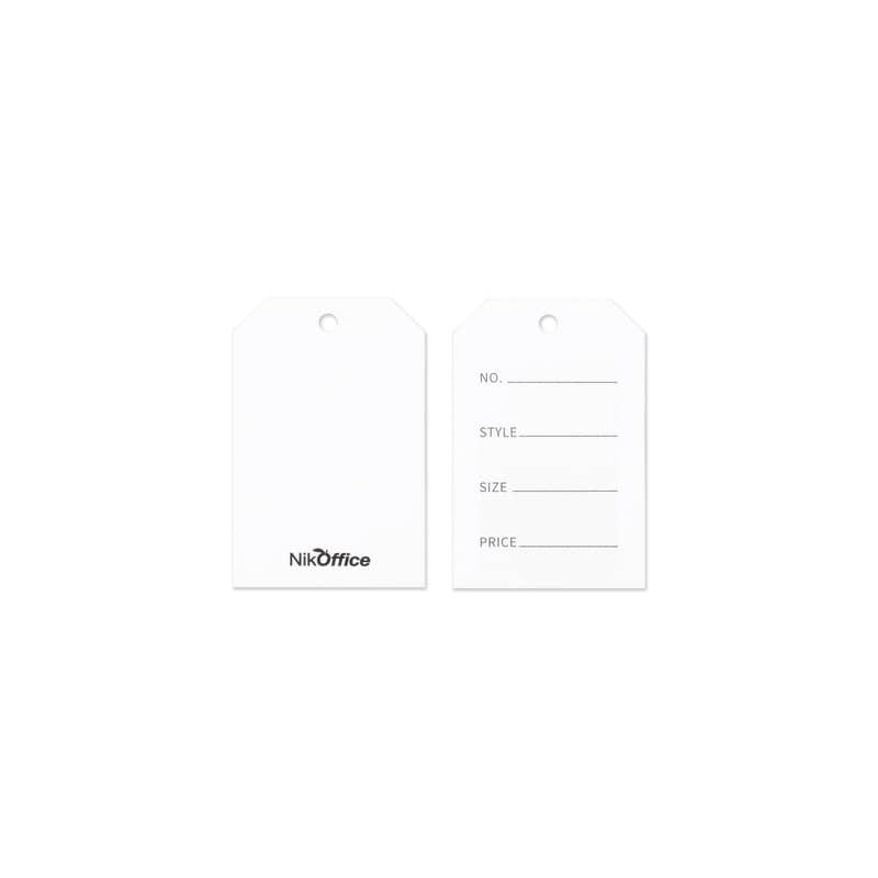 Etichette listelli in cartoncino con foro Nikoffice - 41x65 mm bianco - conf. 1000 pz - 42NIK143