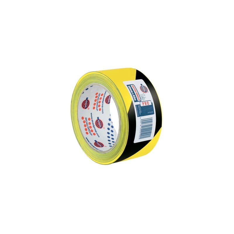 Nastro di sicurezza Eurocel nero/giallo in PVC - 50 mm x 66 m - 1000000398