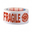 Nastro stampato trasparente Tesa con scritta "Fragile+Sigillo di sicurezza" - 50 mm x 66 m - 07024-00018-03