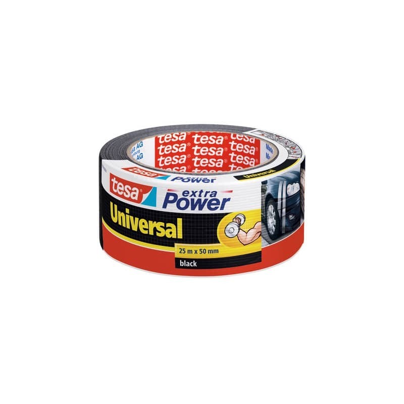Nastro adesivo in tela Tesa Extra Power Universal nero - 25 m x 50 mm 56388-00001-07