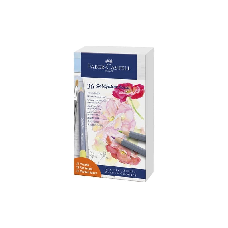 Matite colorate Faber-Castell Aqua Goldfaber - conf. 36 pz - colori assortiti - 114639