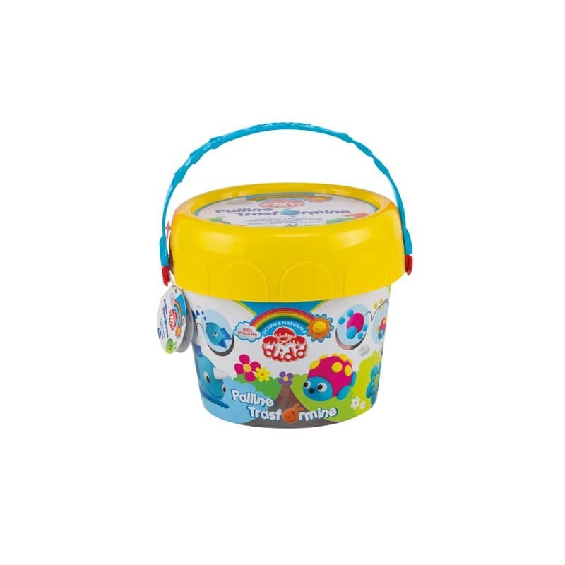 Secchiello di pasta modellabile Didò palline trasformine - 600 g - colori assortiti - F353200