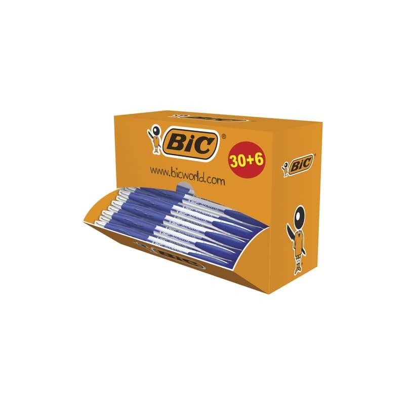 Penne a sfera a scatto BIC Atlantis Classic NF M 1 m blu value pack 30+6 - 920286