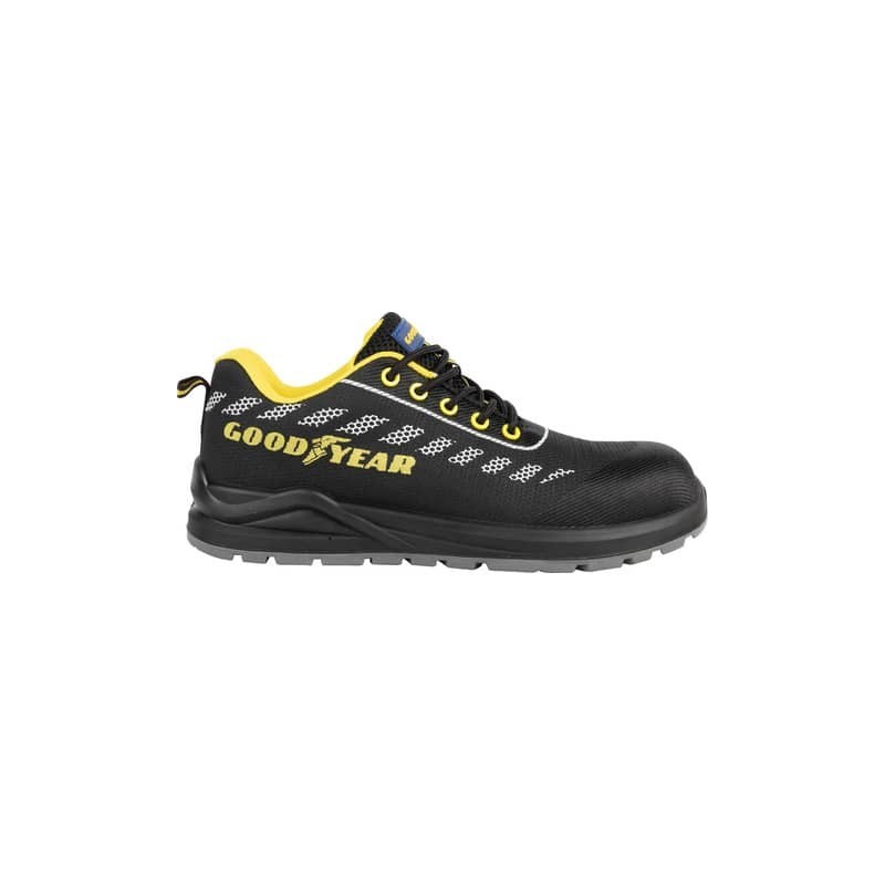 Scarpe antinfortunistiche Goodyear in tessuto knit GY STRIPE S1P nero-giallo TG.42 - 735342