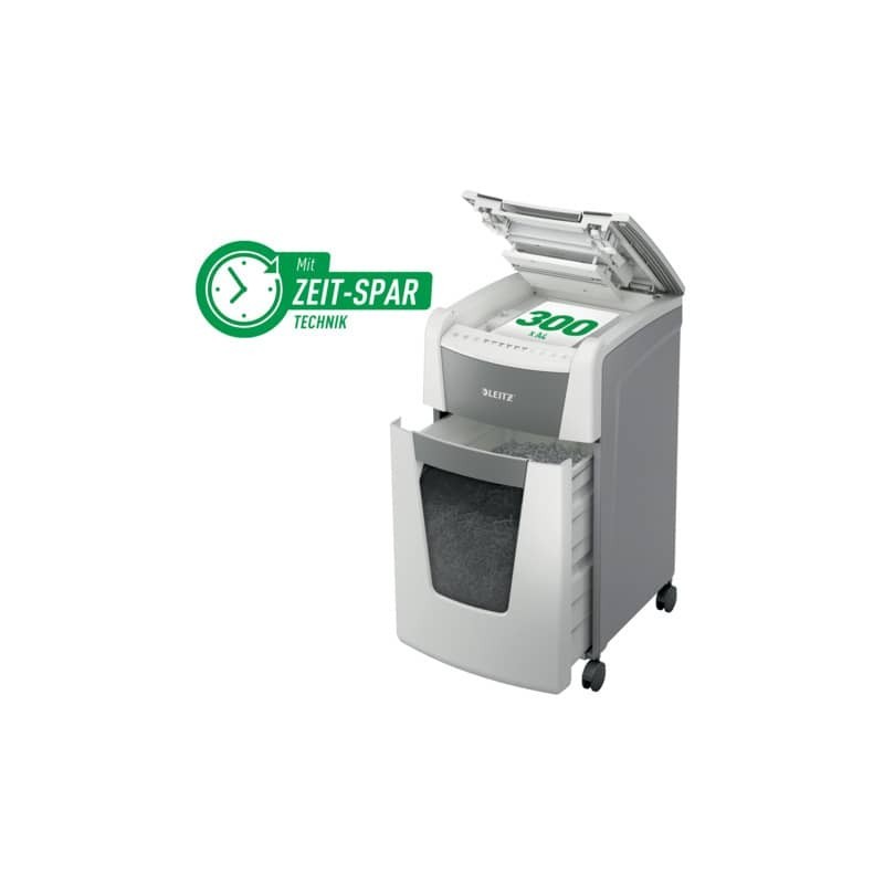 Distruggidocumenti automatico Leitz Office 300 P4 - taglio a frammenti P-4 4 x 30 mm - 60 L - 80150000