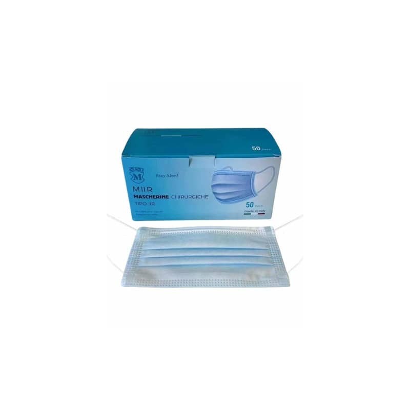 Mascherine chirurgiche monouso Tipo IIR conf. 50 pz azzurro - MIIR