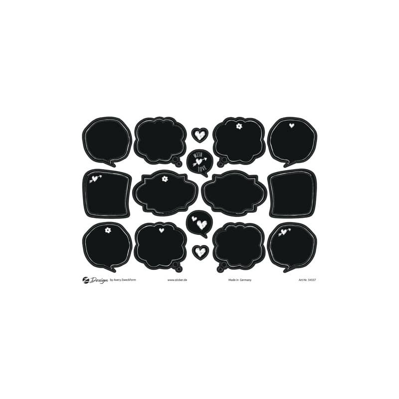 Trend Sticker A5 Avery in carta FSC - 2 fogli - 32 et. - Deco etichette effetto lavagna - 54557