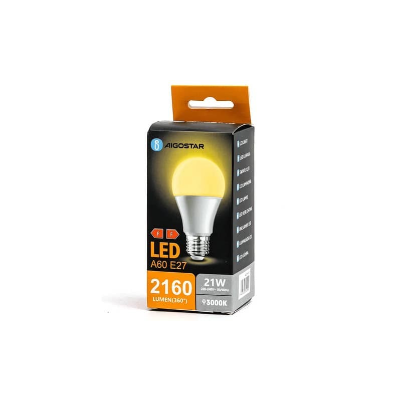 Lampadine LED Aigostar A60 E27 21W luce calda 3000K 312992