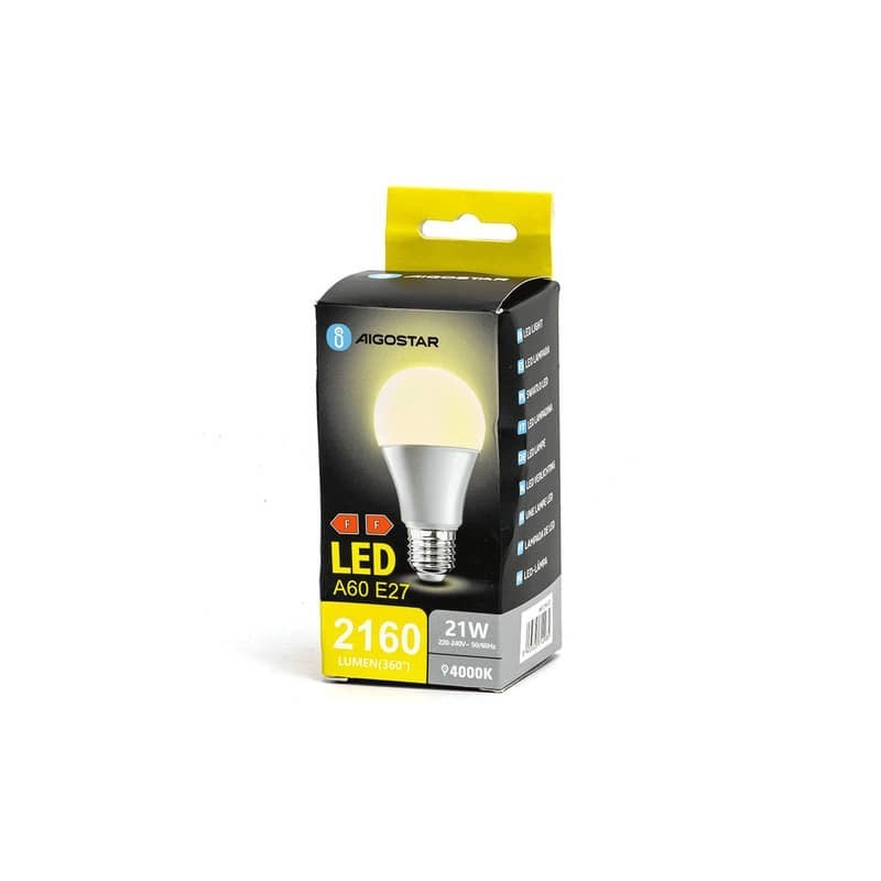 Lampadine LED Aigostar A60 E27 21W luce naturale 4000K 312985
