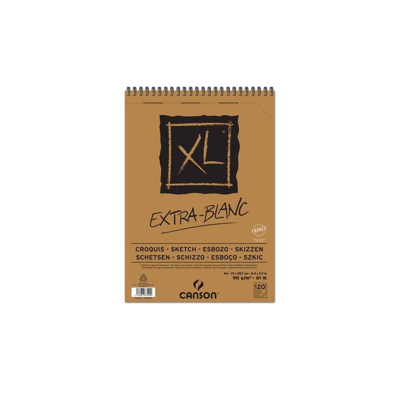 Album spiralato CANSON XL Extra White bianco 90 g/m² 120 fogli A4 C200787500