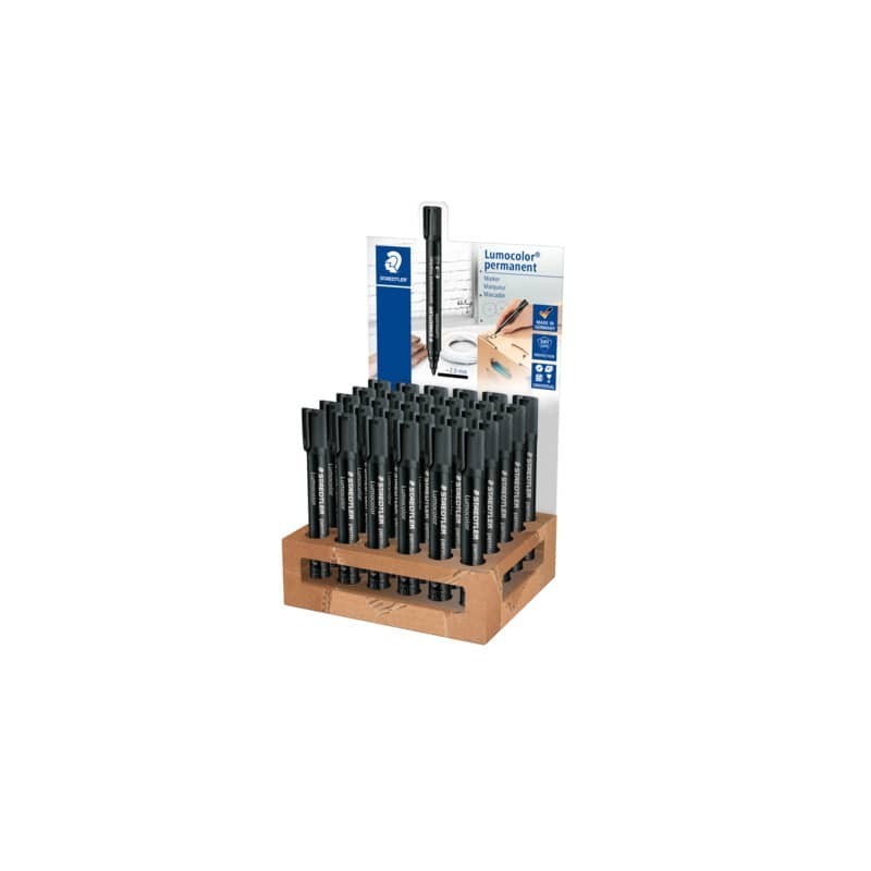 Espositore 30 marcatori permanenti Staedtler Lumocolor® 2 mm - nero - 352-9 CA30