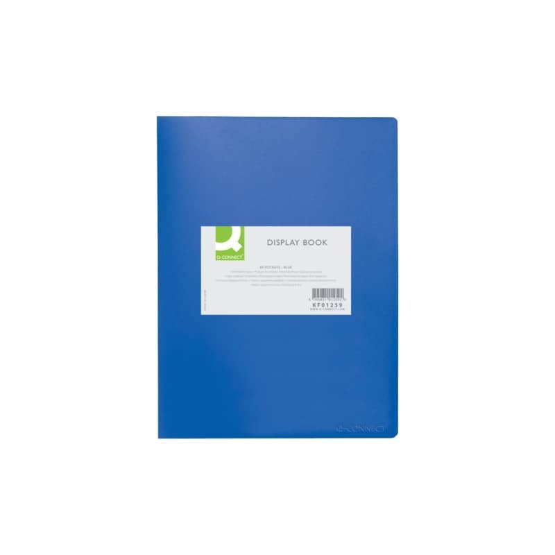 Portalistini in polipropilene con 40 tasche Q-Connect formato A4 - blu opaco - KF01259 (Conf.12)