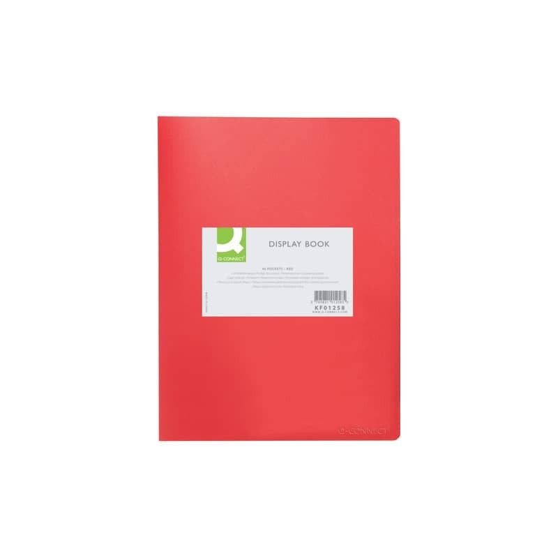 Portalistini in polipropilene con 40 tasche Q-Connect formato A4 - rosso opaco - KF01258 (Conf.12)