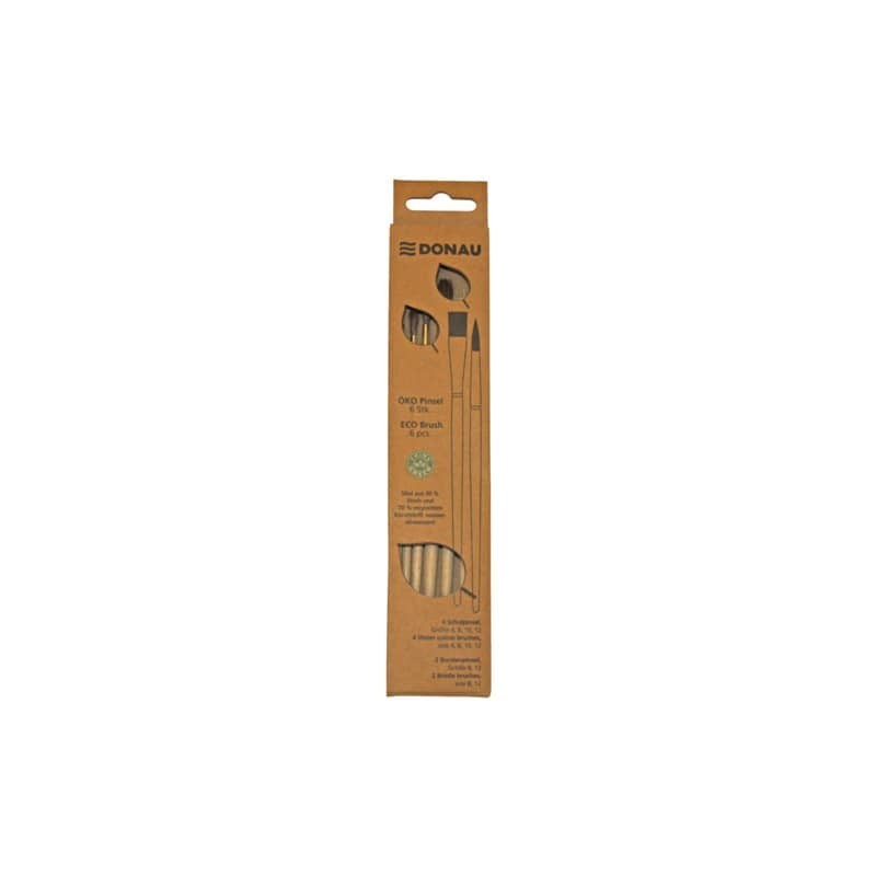 Pennelli scolastici Donau ÖKO punte e misure assortite - conf. 6 pz - 330399 (Conf.5)