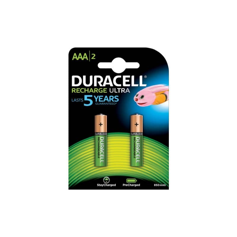 Batterie ricaricabili Duracell prericaricate Mini Stilo AAA 850 mAh - conf. 2 pz - DU76