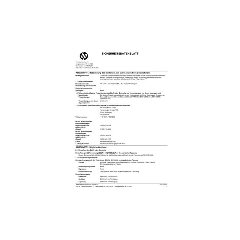 Toner HP 212X ciano W2121X ciano  W2121X
