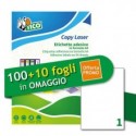 Etichette bianche adesive permanenti Tico laser/inkjet 1 et./foglio conf. 100+10 ff OMAGGIO 210x297 mm