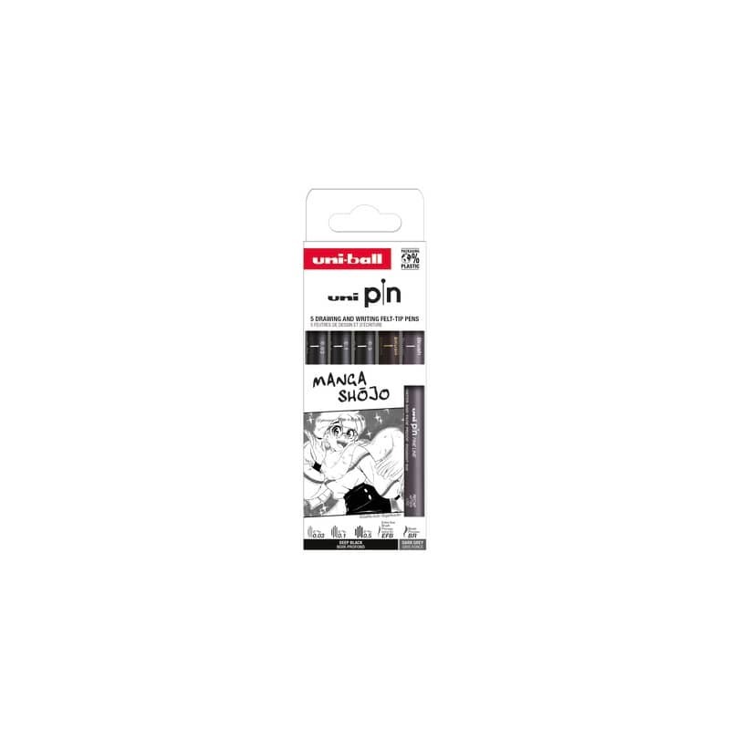 Fineliner Pin Manga Shojo Uni Mitsubishi - conf. 12 pz - punte assortite M PIN ASP016