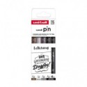 Fineliner Pin Lettering Uni Mitsubishi - conf. 12 pz - elementi assortiti M PIN ASP012