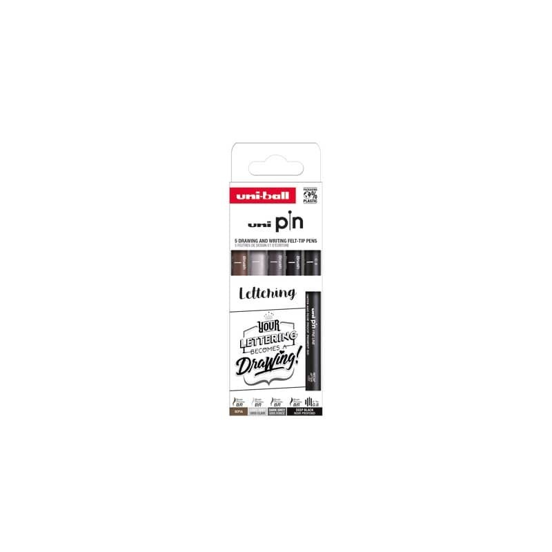Fineliner Pin Lettering Uni Mitsubishi - conf. 12 pz - elementi assortiti M PIN ASP012