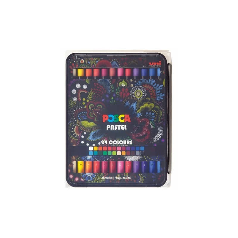 Pastelli a cera Posca Pastel - conf. 24 pz - colori assortiti M KPA-100 24C