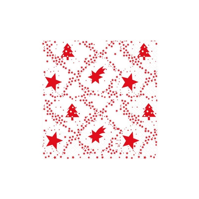 Tovaglioli in pura cellulosa 3 veli Dopla Red Xmas 33x33 cm - conf. 30 pz - 18422 (Conf.10)