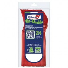 Cucchiaini compact in polistirene Dopla Reusable 125 mm conf. 24 pz rosso 03956