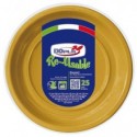 Piatti piani in PS Dopla Reusable Ø 220 mm oro - conf. 25 pz - 11858