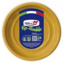 Piatti frutta in PS Dopla Reusable Ø 170 mm oro - conf. 25 pz - 11822