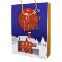 Shopper Natalizia Biembi Premium "Buone feste" - conf. 6 pezzi - 33x46x13,5 cm - BXS202P11D