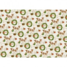 Carta regalo natalizia a fogli estesi Biembi Premium "Babbo con slitta" - conf. 2 pz - 70x100 cm - BCV502611