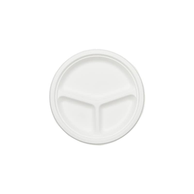 Piatto a 3 scomparti in bagassa sbiancata Ferrari Bio conf. 100 pz 260x25,7 mm - FBIO22