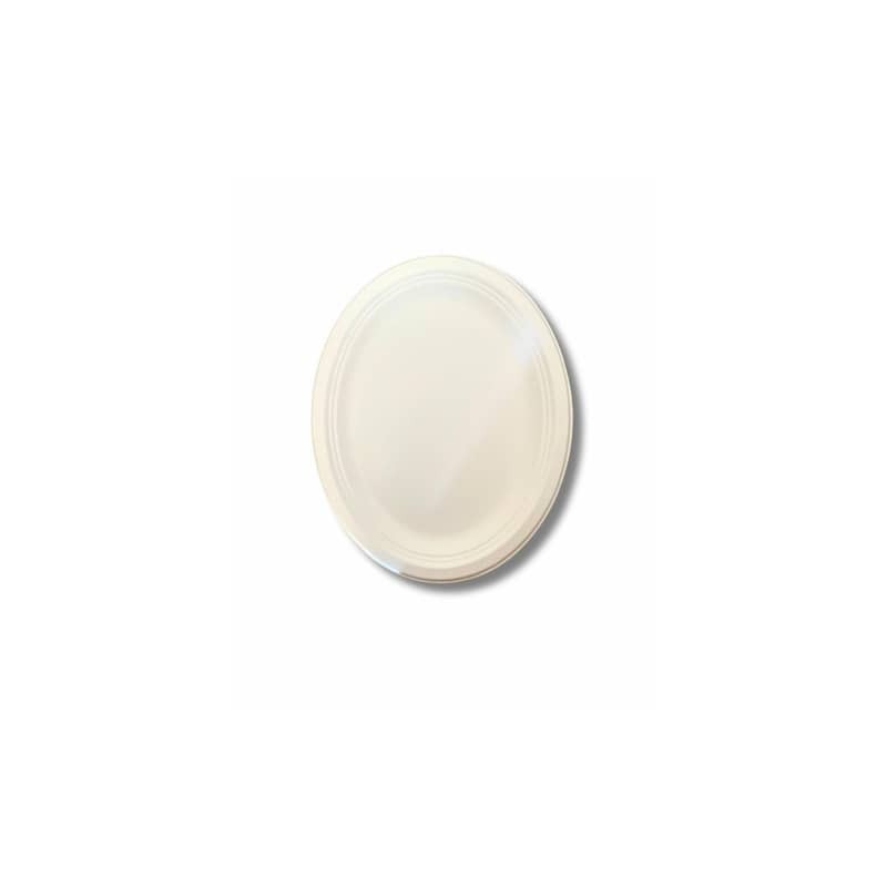 Piatto ovale in bagassa sbiancata Ferrari Bio 317 mm conf. 100 pz FBIO74