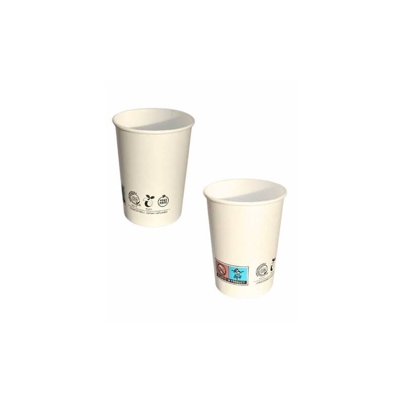 Bicchieri in carta e PLA bianchi Ferrari Bio conf. 50 pz 200 ml FBIO94 (Conf.2)