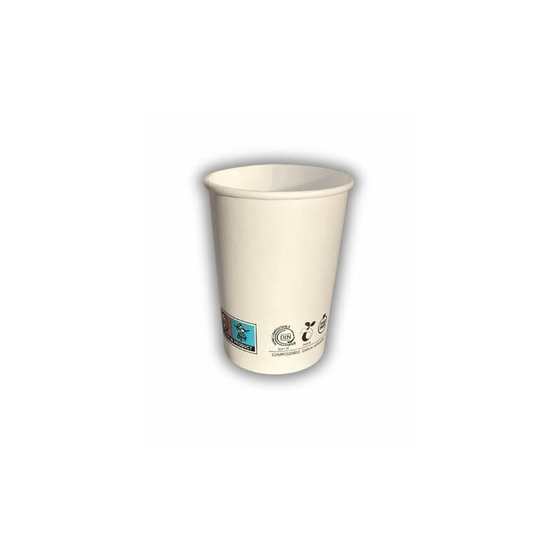 Bicchieri in carta e PLA bianchi Ferrari Bio conf. 50 pz 236 ml FBIO95