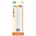 Conf. 12 blister da 4 refill inchiostro cancellabile Lebez blu, nero, rosso per penne 0,5 mm con cappuccio - 81808
