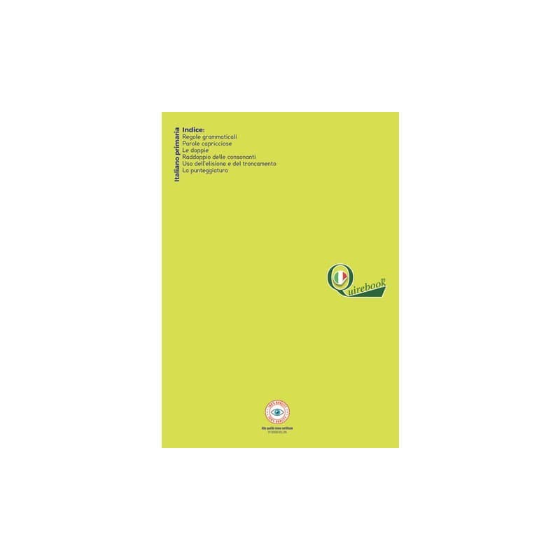 Maxi quaderno Logos Quirebook A4 - 80 g/m² - 40 ff - 1R - verdino - italiano primaria (Conf.10)