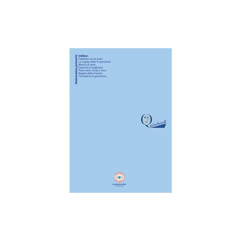 Maxi quaderno Logos Quirebook A4 - 80 g/m² - 40 ff - 5M - celeste - matematica primaria (Conf.10)
