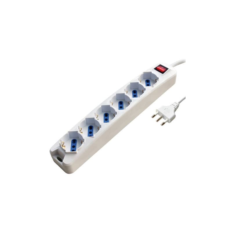Multipresa schuko/bipasso MKC cavo da 1,5 m - bianca con interruttore 6 posti 492518317