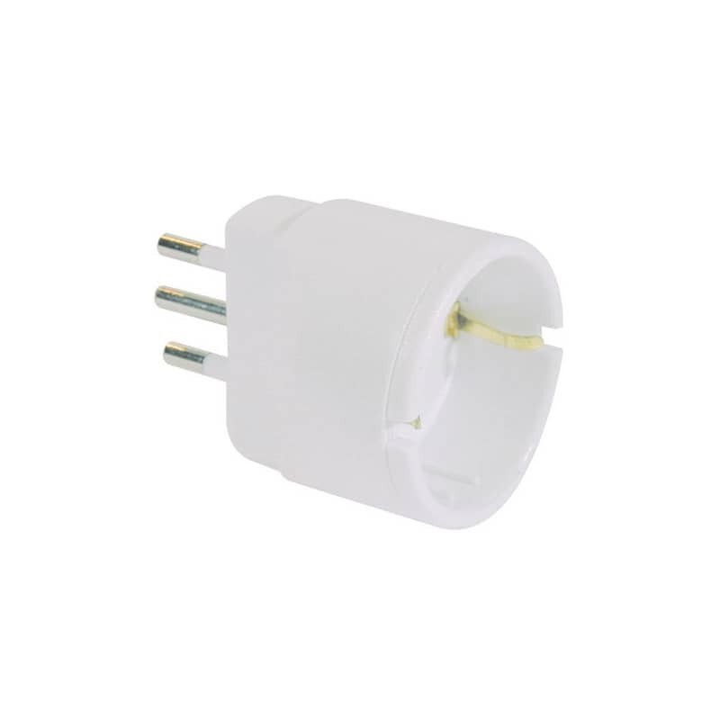 Adattatore di rete spina 2P+T 16A presa schuko MKC bianco 492517923