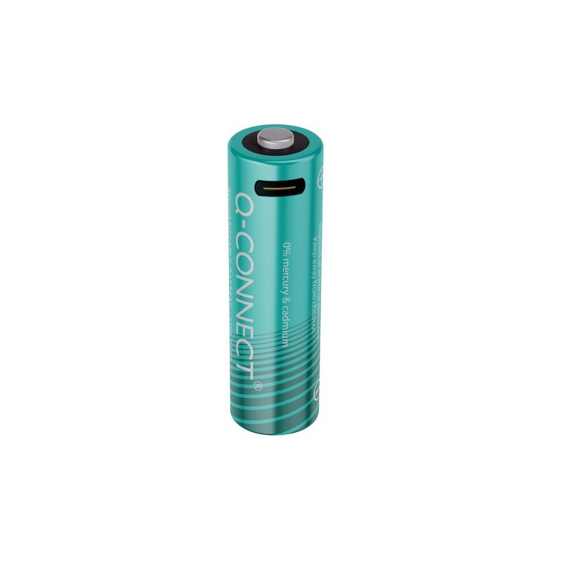 Batterie ricaricabili Q-Connect AA con cavo USB-C - 1400 mAh - 1,5 V conf. 4 pz in blister - KF14129