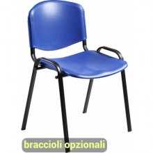 Sedia visitatore a 4 gambe Unisit Dado D5PS - struttura nera - PPL blu conf. 2 pz - D5PS/2/BL