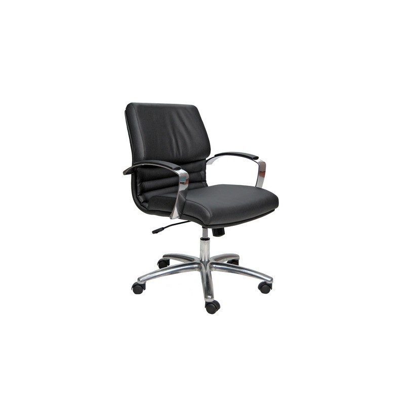 Poltrona direzionale Unisit Cygnus rivestimento sky nero schienale basso CYDC/KN