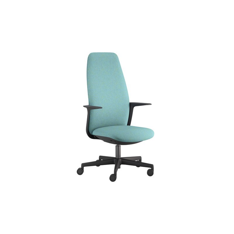 Seduta semi-direzionale ergonomica Unisit Levita con braccioli tessuto convert blu melange 7311 - LVA/D7BM