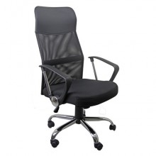 Poltrona direzionale Unisit CH5 Eco smart schienale in rete e braccioli nero CH5/KN